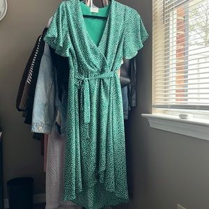 Green High-Low Dress